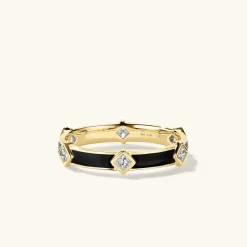 Rings<Mejuri Angled Diamond Station Enamel Ring