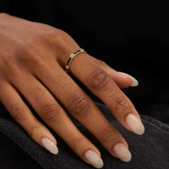 Rings<Mejuri Angled Diamond Station Enamel Ring