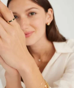 Rings<Mejuri Angled Diamond Station Enamel Ring