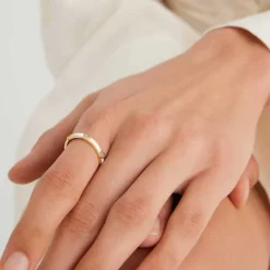 Rings<Mejuri Angled Diamond Station Enamel Ring
