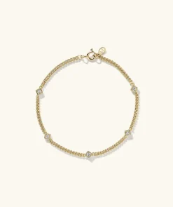 Bracelets<Mejuri Angled Gemstone Curb Chain Bracelet