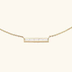 Necklaces<Mejuri Baguette Diamond Bar Necklace