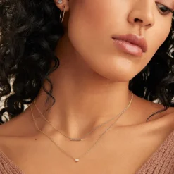 Necklaces<Mejuri Baguette Diamond Bar Necklace