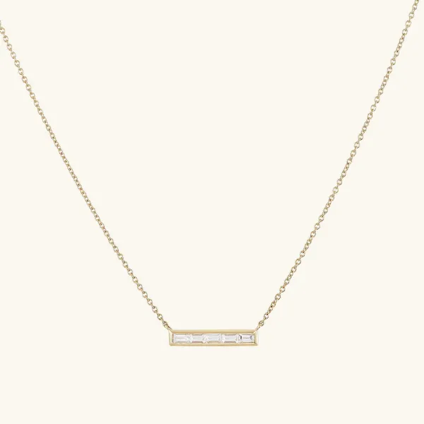 Necklaces<Mejuri Baguette Diamond Bar Necklace