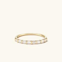 Rings<Mejuri Baguette Diamond Half Eternity Band