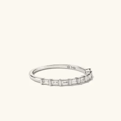 Rings<Mejuri Baguette Diamond Half Eternity Band