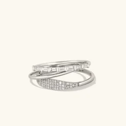 Rings<Mejuri Baguette Diamond Half Eternity Band