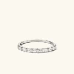 Rings<Mejuri Baguette Diamond Half Eternity Band