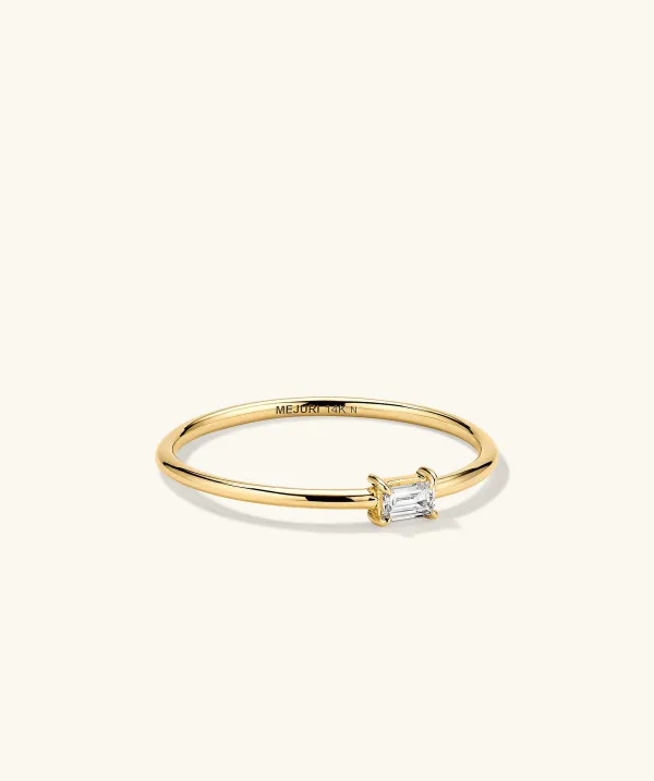 Rings<Mejuri Baguette Diamond Stacker Ring