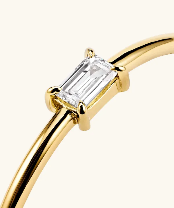 Rings<Mejuri Baguette Diamond Stacker Ring