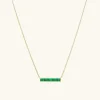 Necklaces<Mejuri Baguette Emerald Bar Necklace