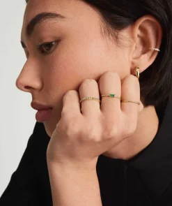 Rings<Mejuri Baguette Emerald Stacker Ring