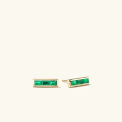Earrings<Mejuri Baguette Emerald Stud Earrings