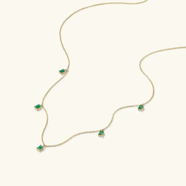 Necklaces<Mejuri Baguette Gemstone Station Necklace