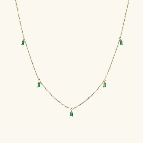 Necklaces<Mejuri Baguette Gemstone Station Necklace