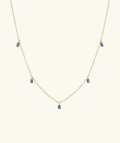Necklaces<Mejuri Baguette Gemstone Station Necklace