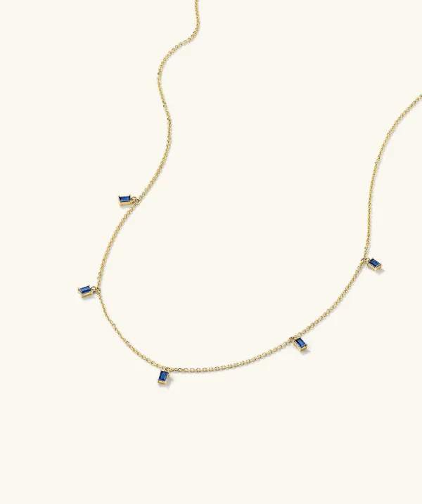 Necklaces<Mejuri Baguette Gemstone Station Necklace