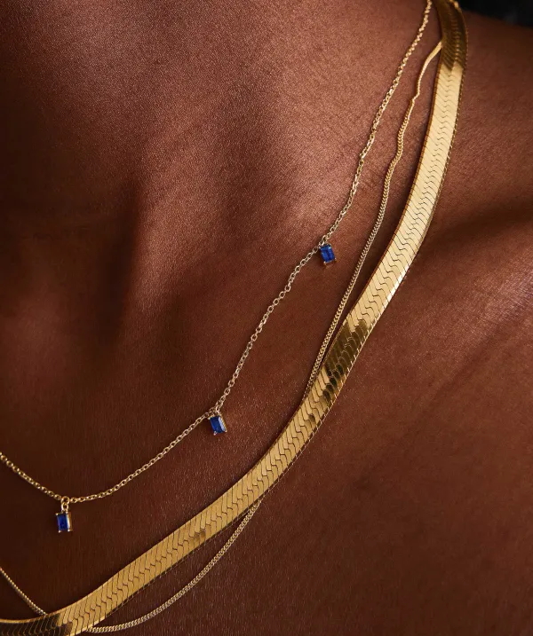 Necklaces<Mejuri Baguette Gemstone Station Necklace