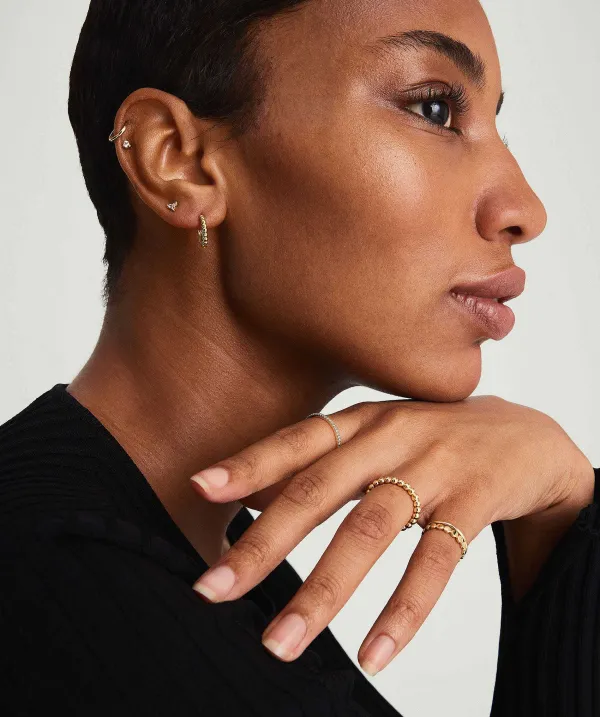 Earrings<Mejuri Beaded Huggie Hoops