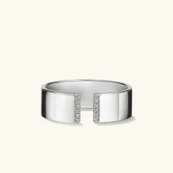 Rings<Mejuri Beam Pav Diamond Open Cigar Band