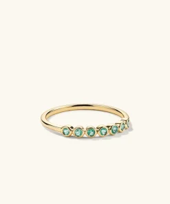 Rings<Mejuri Bezel Emerald Half Eternity Band