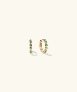 Earrings<Mejuri Bezel Emerald Huggies