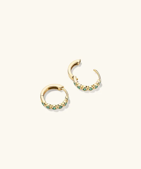 Earrings<Mejuri Bezel Emerald Huggies