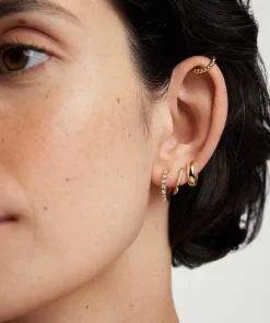 Earrings<Mejuri Bezel Lab Grown Diamond Small Hoops