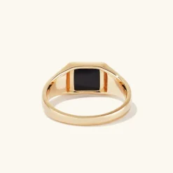 Rings<Mejuri Black Onyx Square Signet Ring