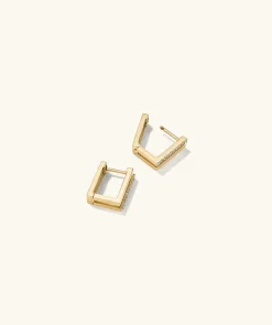 Earrings<Mejuri Block Pav Diamond Duo Hoops