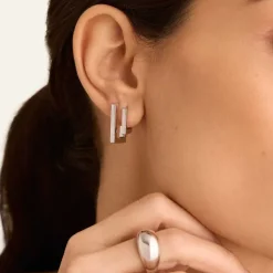 Earrings<Mejuri Block Small Hoops