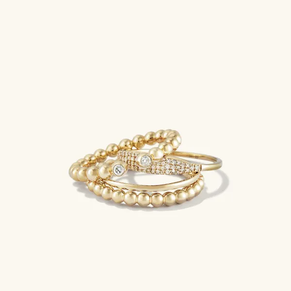 Rings<Mejuri Bold Beaded Diamond Open Ring