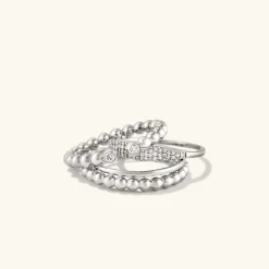Rings<Mejuri Bold Beaded Diamond Open Ring