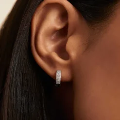 Earrings<Mejuri Bold Pav Diamond Huggie Hoops