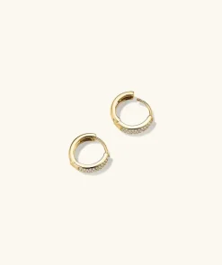 Earrings<Mejuri Bold Pav Diamond Huggie Hoops