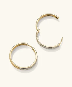 Earrings<Mejuri Bold Pav Diamond Large Hoops