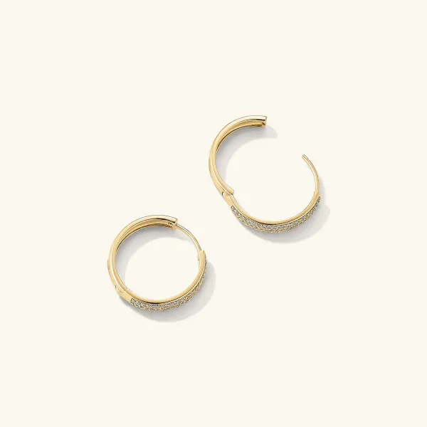 Earrings<Mejuri Bold Pav Diamond Medium Hoops