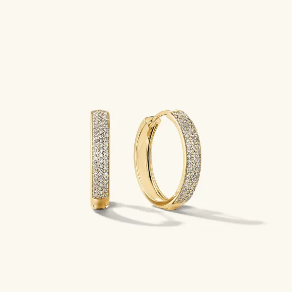 Earrings<Mejuri Bold Pav Diamond Medium Hoops