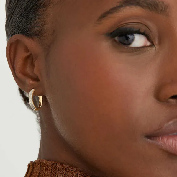 Earrings<Mejuri Bold Pav Diamond Medium Hoops
