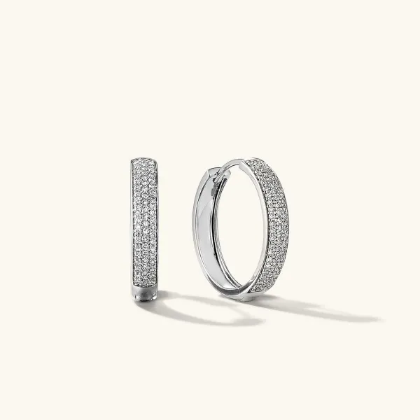 Earrings<Mejuri Bold Pav Diamond Medium Hoops
