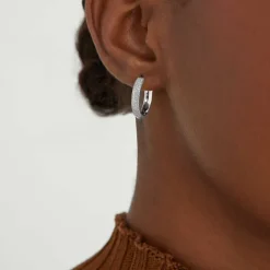 Earrings<Mejuri Bold Pav Diamond Medium Hoops