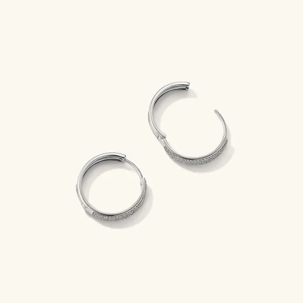 Earrings<Mejuri Bold Pav Diamond Medium Hoops