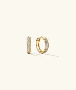Earrings<Mejuri Bold Pav Diamond Small Hoops