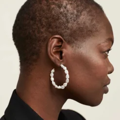 Earrings<Mejuri Bold Pearl Hoop Earrings