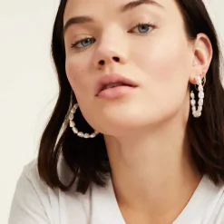Earrings<Mejuri Bold Pearl Hoop Earrings