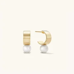 Earrings<Mejuri Bold Pearl Huggies
