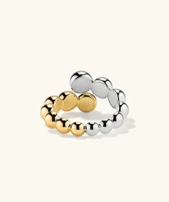 Rings<Mejuri Bubble Sphere Mixed Bypass Ring