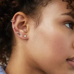Earrings<Mejuri Cartilage Pav Diamond Mini Hoop