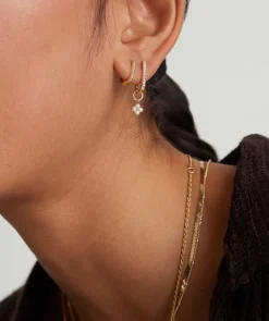 Earrings<Mejuri Cluster Pearl Hoop Charm
