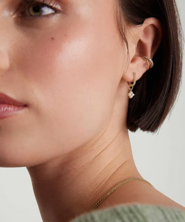 Earrings<Mejuri Cluster Pearl Hoop Charm